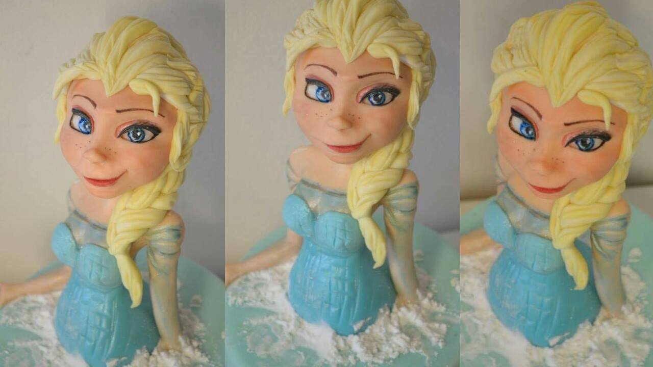 Tutorial Elsa Frozen cake topper fondant torta in pasta di zucchero cake design