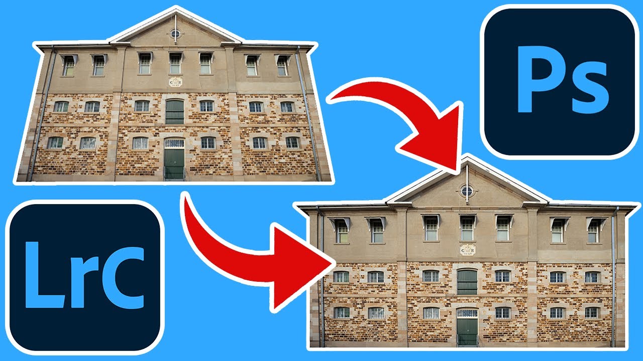HOW TO straighten leaning buildings EASILY using PHOTOSHOP & LIGHTROOM.