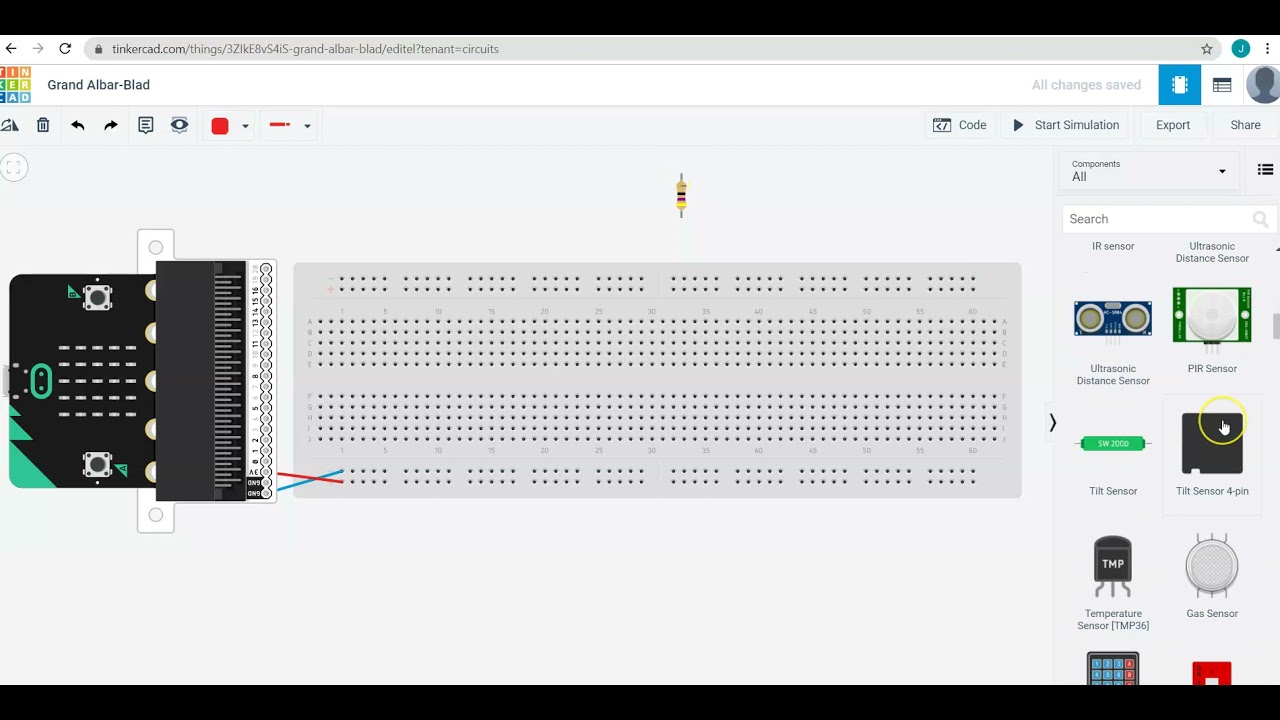 TinkerCAD Circuits: Micro:Bit Expansion LED's