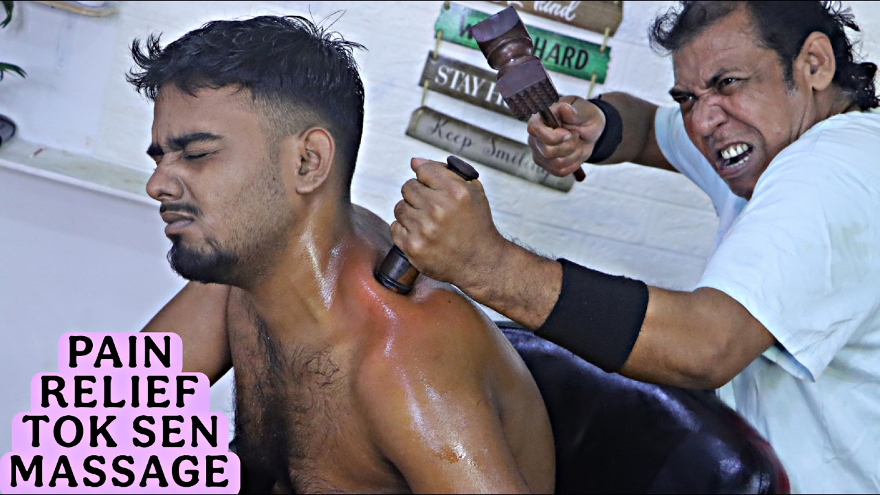 Deep Pain Relief! Tok Sen Massage Therapy by Asim Barber | ASMR Neck Cracking & Spine Adjustment