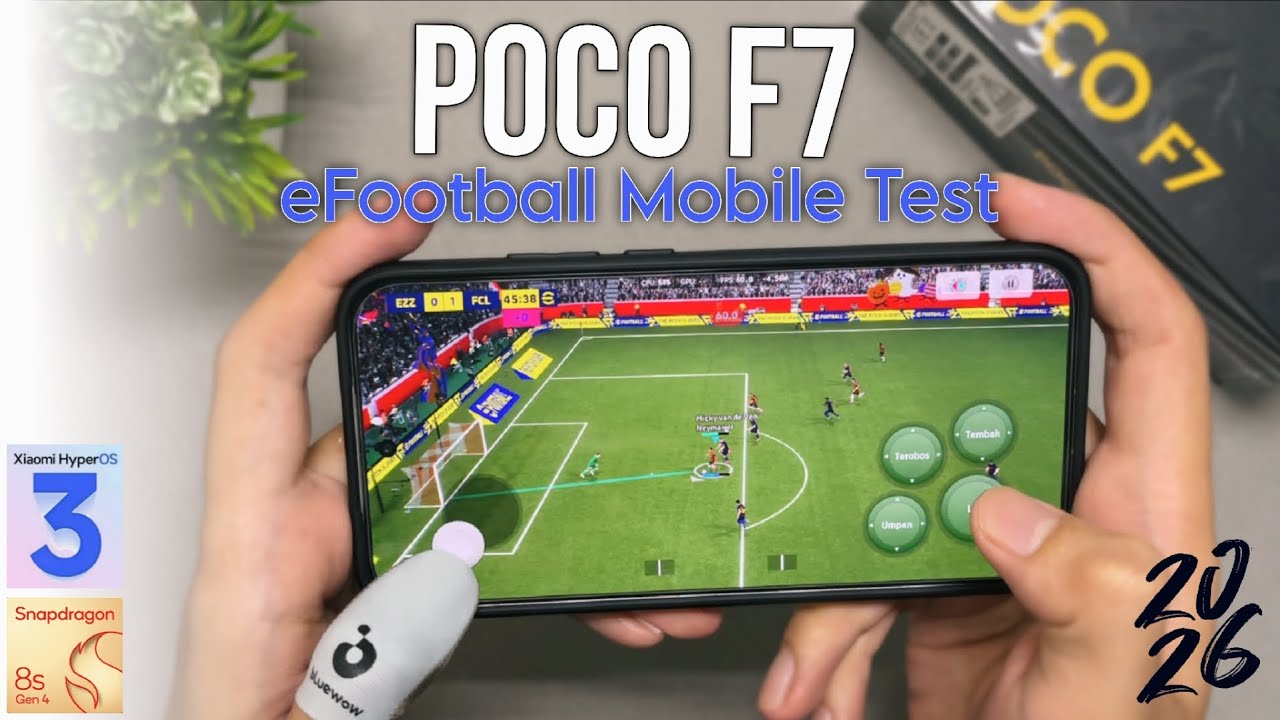 Poco F7 Snapdragon 8s Gen 4 eFootball Mobile Gaming Test After Major Update HyperOS 3 in 2026