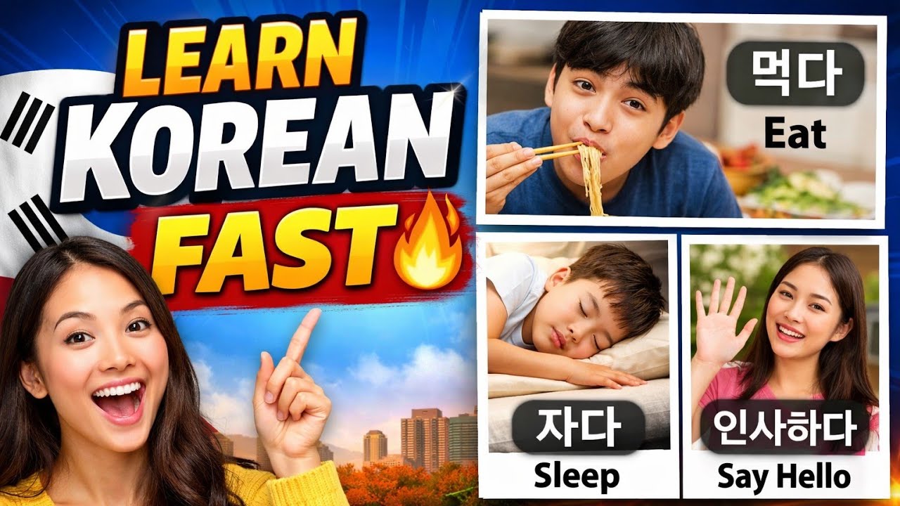 Learn Korean Verbs with Pictures 🔥 Easy & Fast for Beginners