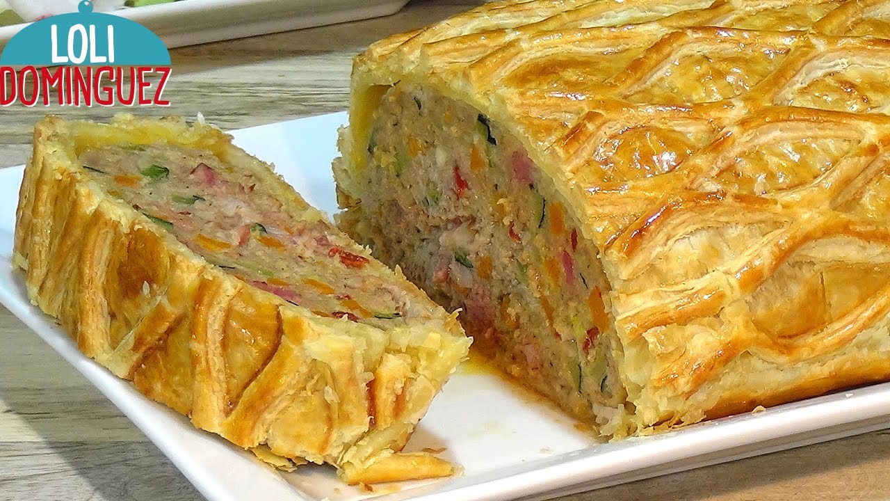 ROLLO DE CARNE PICADA CON VERDURAS EN HOJALDRE. Receta muy fácil de hacer y con un sabor insuperable