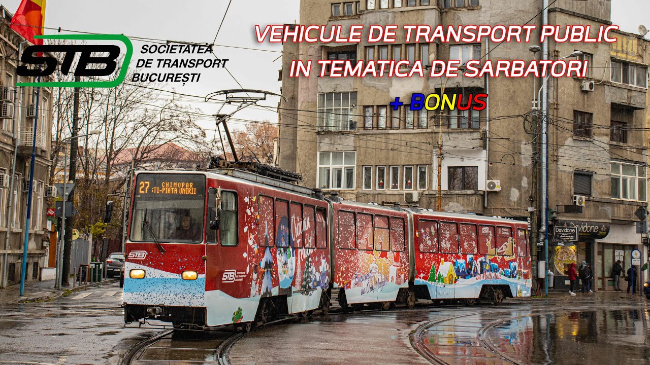 București: Vehicule de transport public decorate în tematică de sărbători - 2024