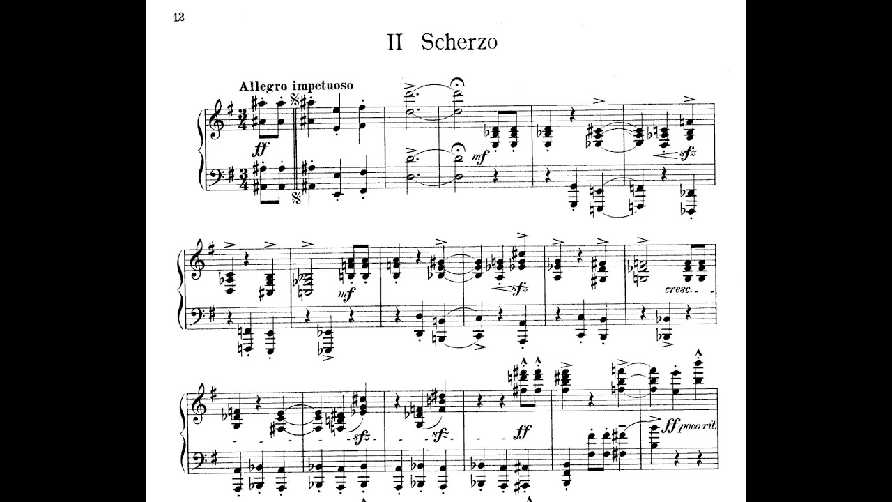 Erich Wolfgang Korngold – Piano Sonata No. 2 op. 2(1910)(with full score)