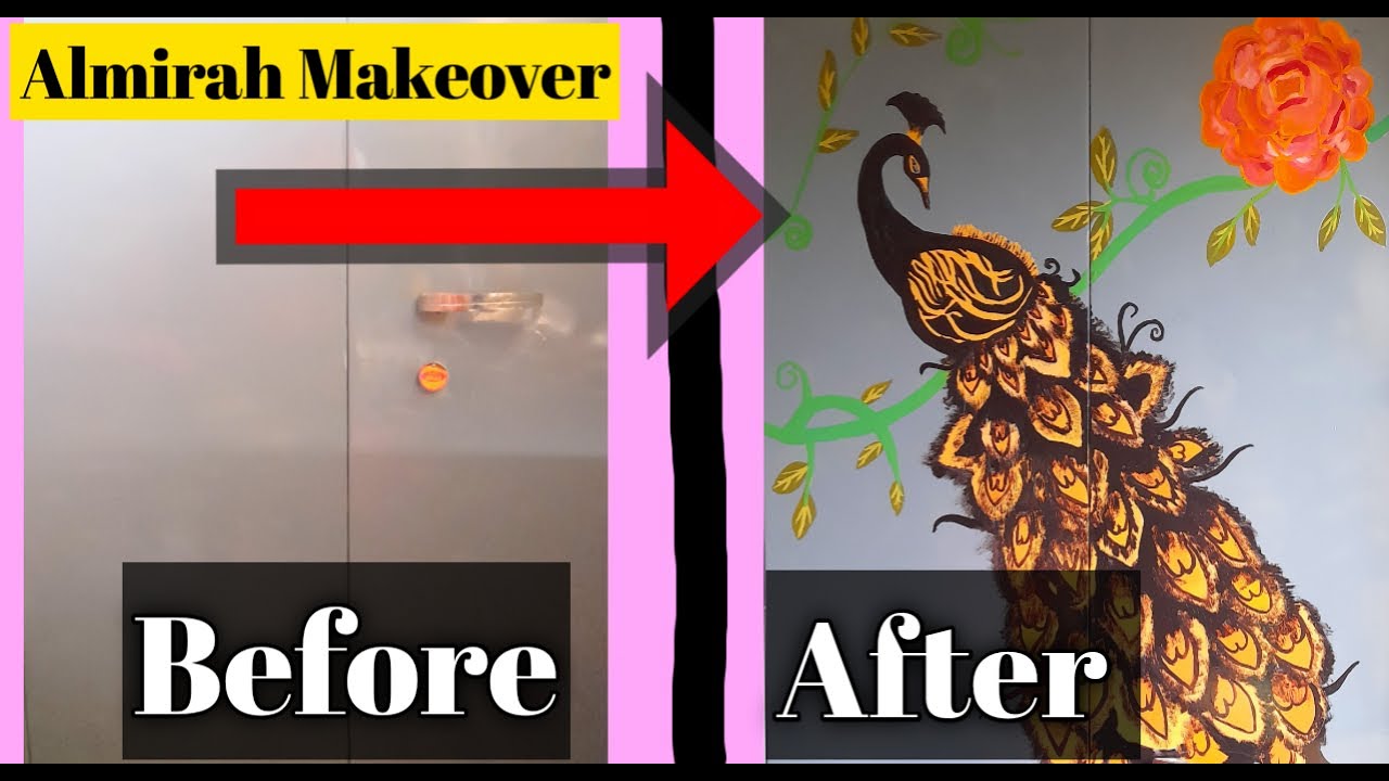 How to paint your almirah with peacock | painting steel Almirah | Almirah makeover