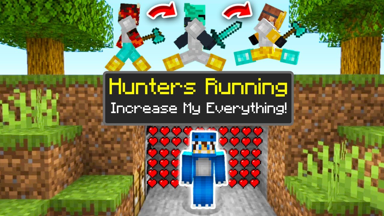 Minecraft Manhunt But Hunter's Running Upgrades ME!