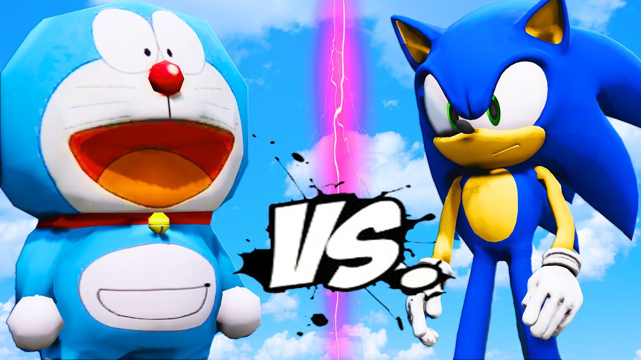 Соник Ежик против Doraemon - эпическая битва