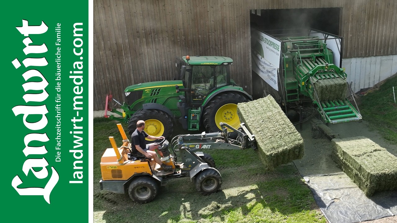 Eigenbau-Heustockpresse aus Ladewagen und LKW-Anh&auml;nger | landwirt-media.com