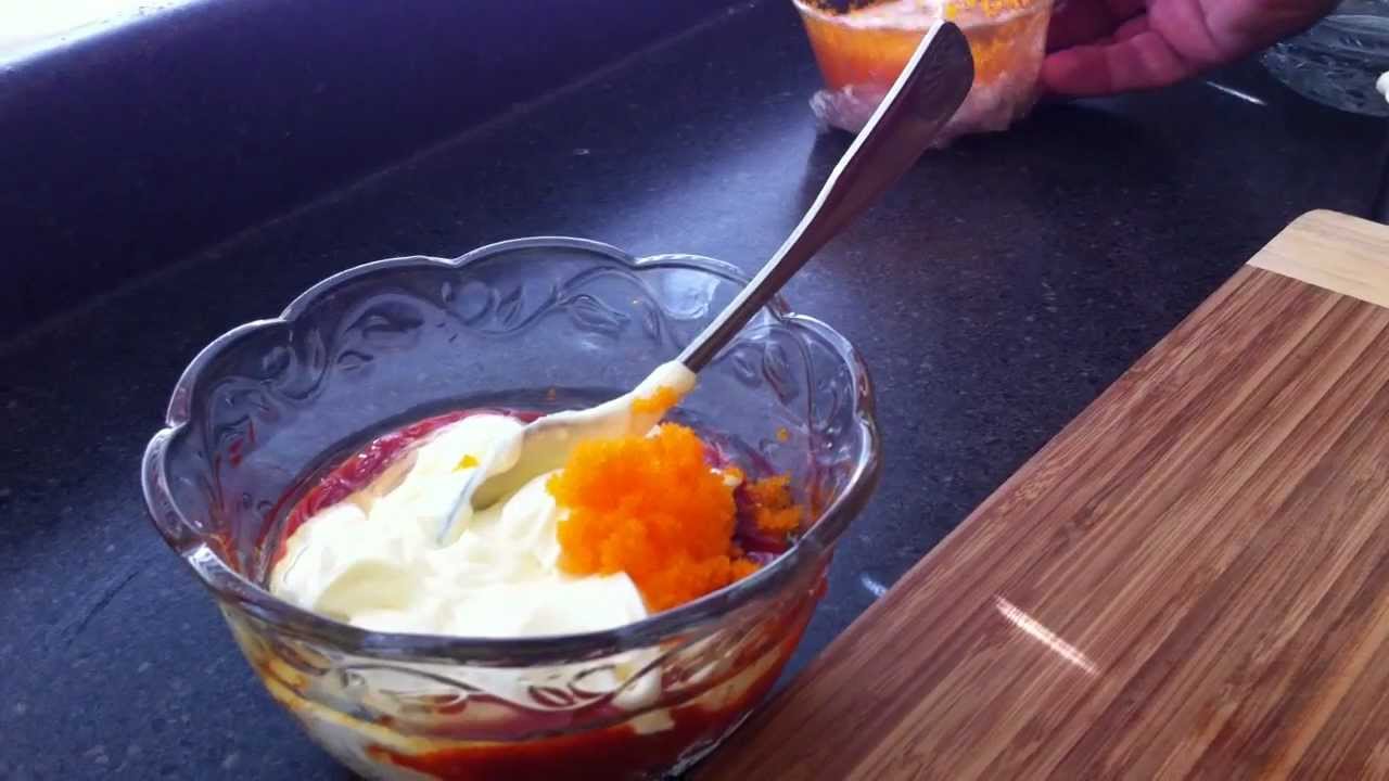 como hacer mayonesa picante [spicy mayonnaise] how to make  dynamite sauce
