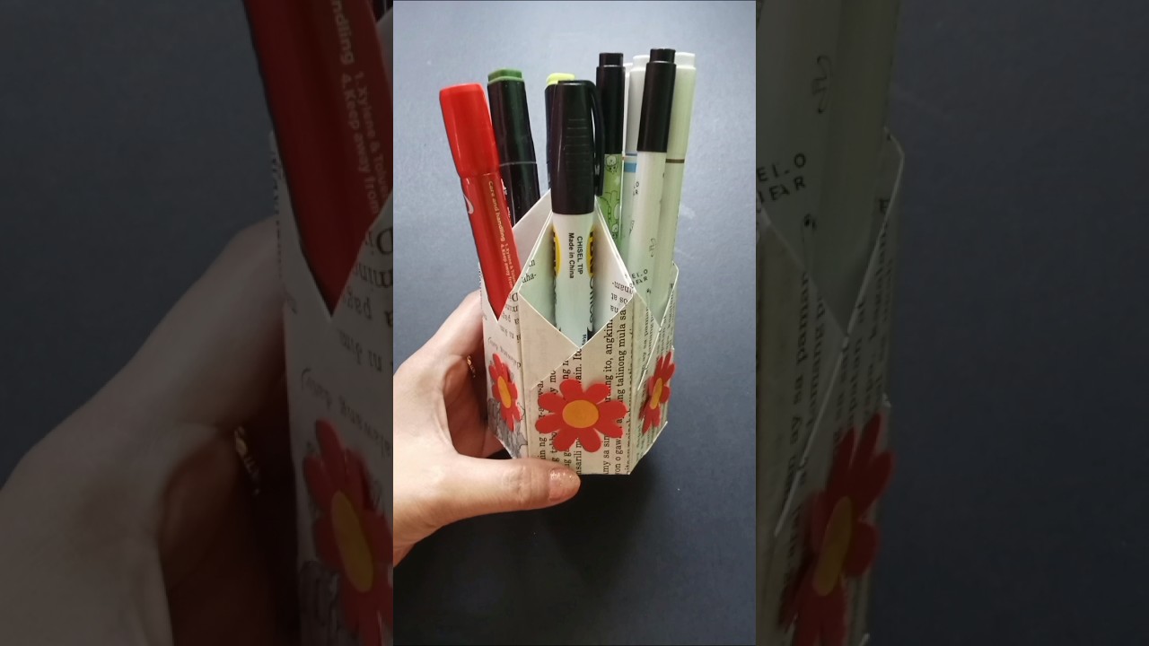 Handmade Crafts - Pen Holder #shorts #handmade #origami
