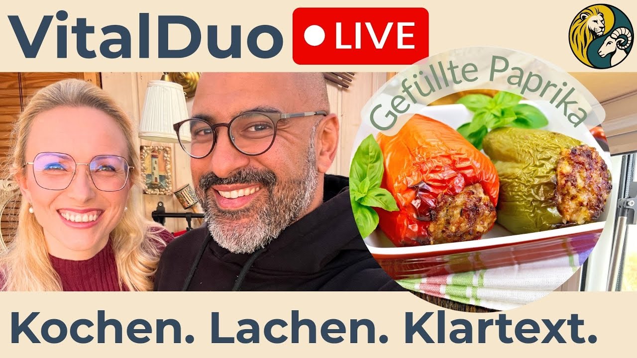 Gefüllte Paprika mit Hack im Bräter - LIVE – Kochen, Lachen & Klartext | VitalDuo