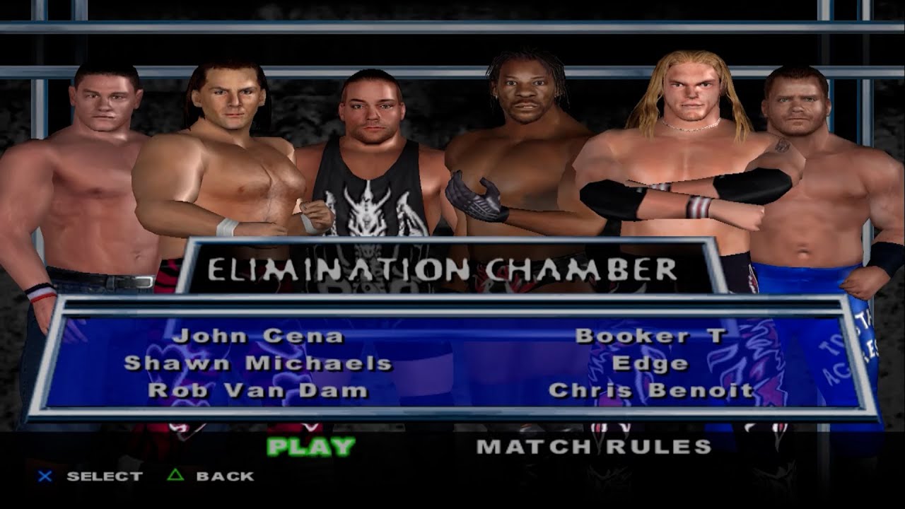 WWE SmackDown! HCTP - JohnCena,ShawnMichaels,RVD,BookerT,Edge,ChrisBenoit (ELIMINATION CHAMBER)
