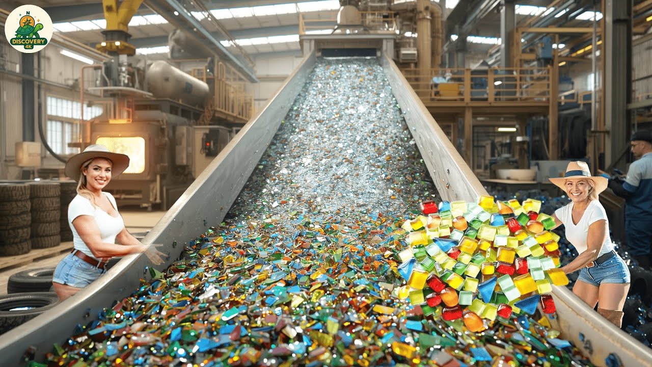 Super Giant Recycling Plant: Turning Glass Waste Into Glass Mosaic Tiles in a Mind-Blowing Process