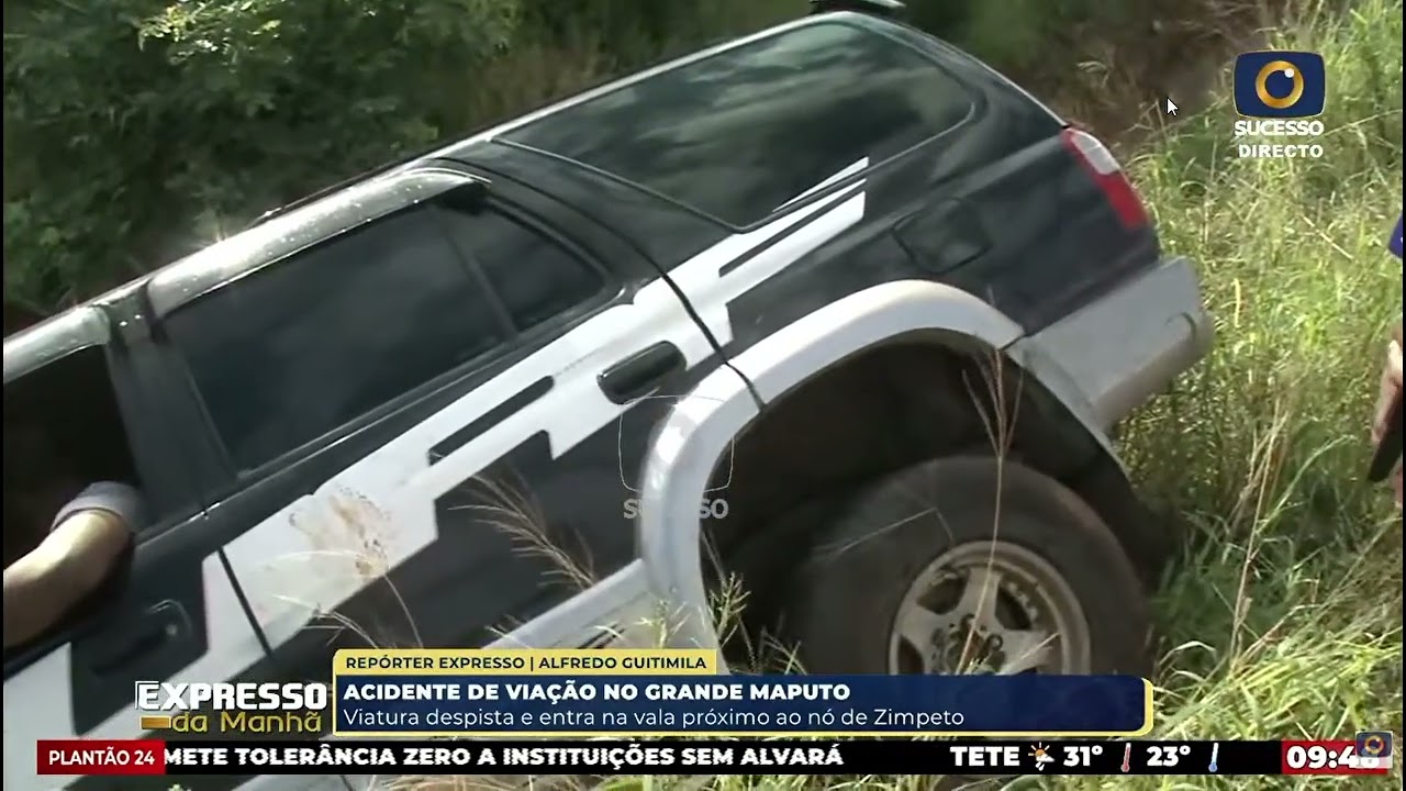 VIATURA DESPISTA-SE E CAI NUMA VALA NO ZIMPETO: GUITIMELA REPORTA A SITUAÇÃO NO LOCAL