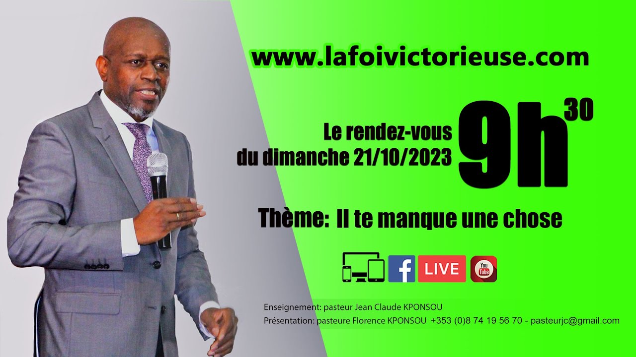 Il te manque une chose avec le pasteur Jean Claude KPONSOU