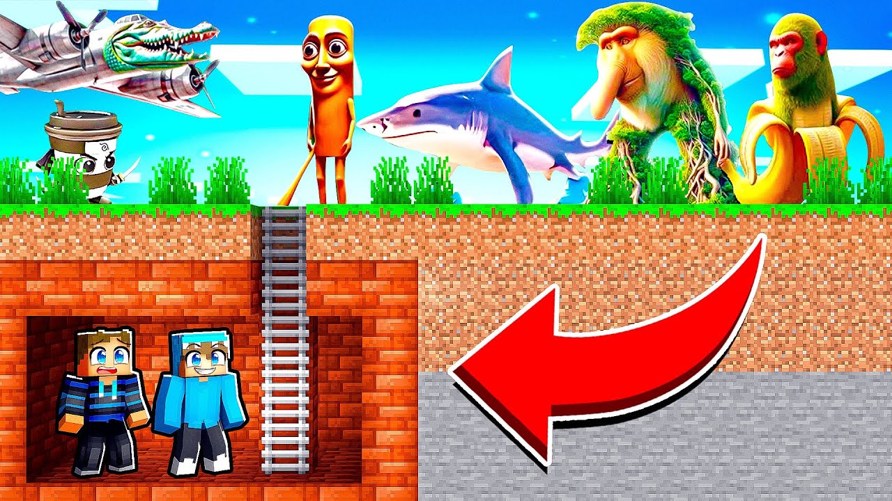 Jeg Byggede en HEMMELIG BUNKER imod ITALIAN BRAINROT i Minecraft!