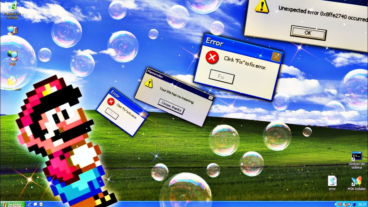 Windows XP Crazy Error [Super Mario World Ending Theme]