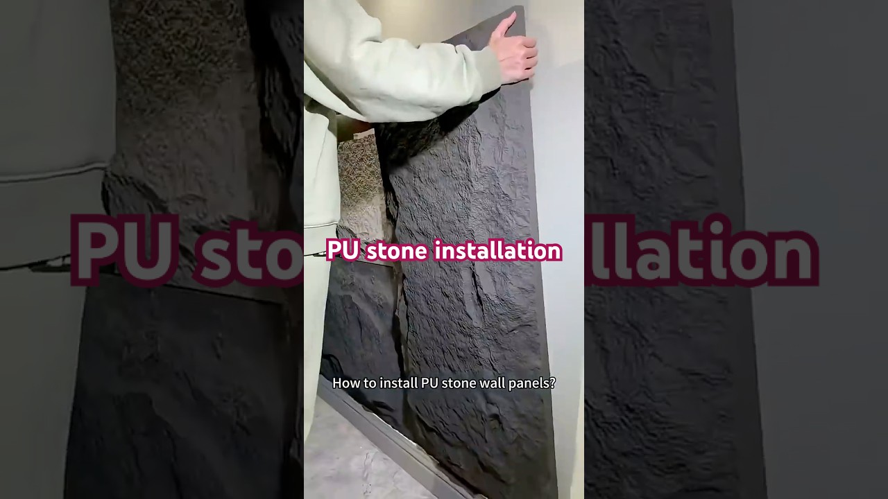 How to install PU stone wall panels? #pustone #pustonewallpanel #wallpanel #tutorial #indooroutdoor
