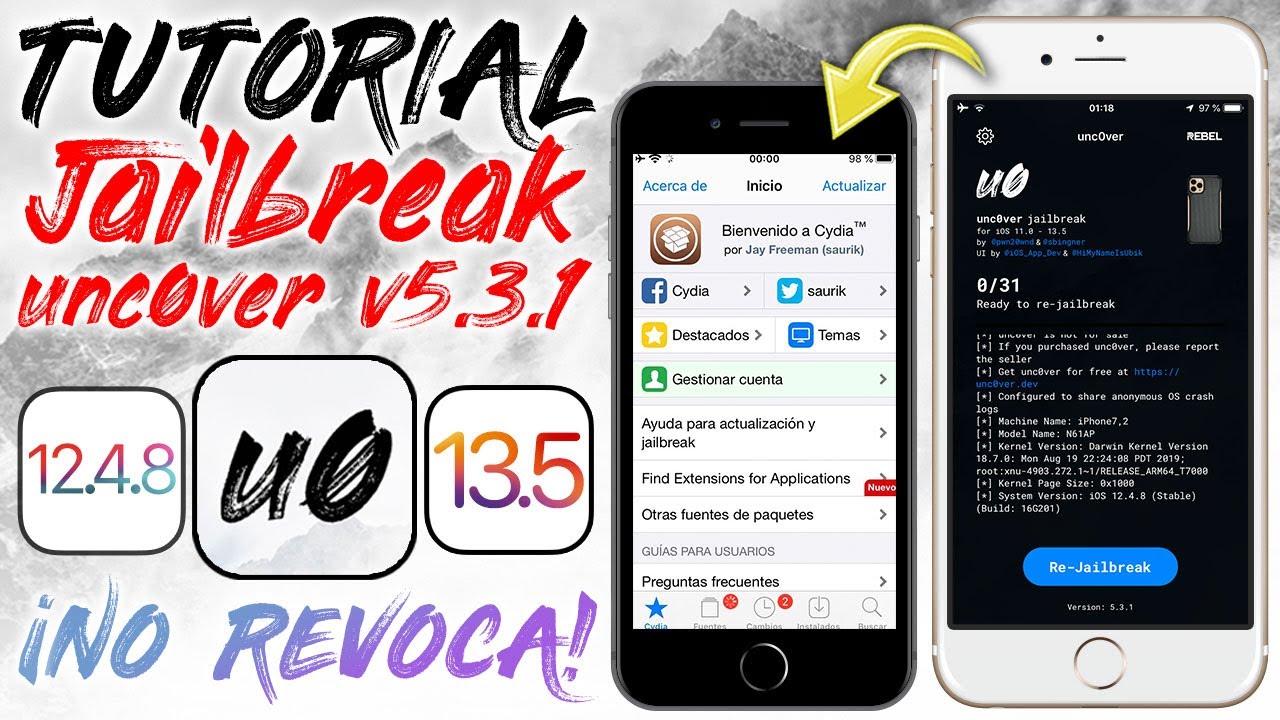TUTORIAL ✅  ¡NO CADUCA! Jailbreak unc0ver iOS 12.x - 13.5 OFICIAL (iPhone 5s y 6)