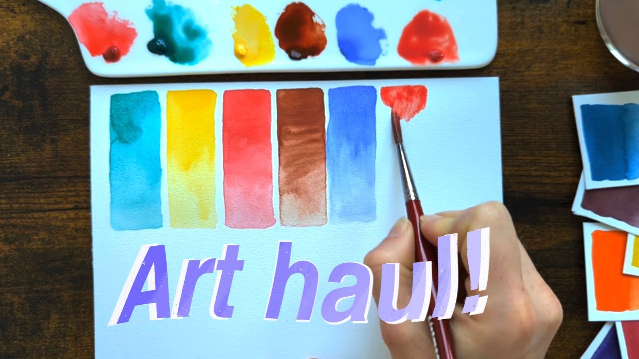 Another watercolour ✨art haul✨ // Swatching, mixing, updated colour palette
