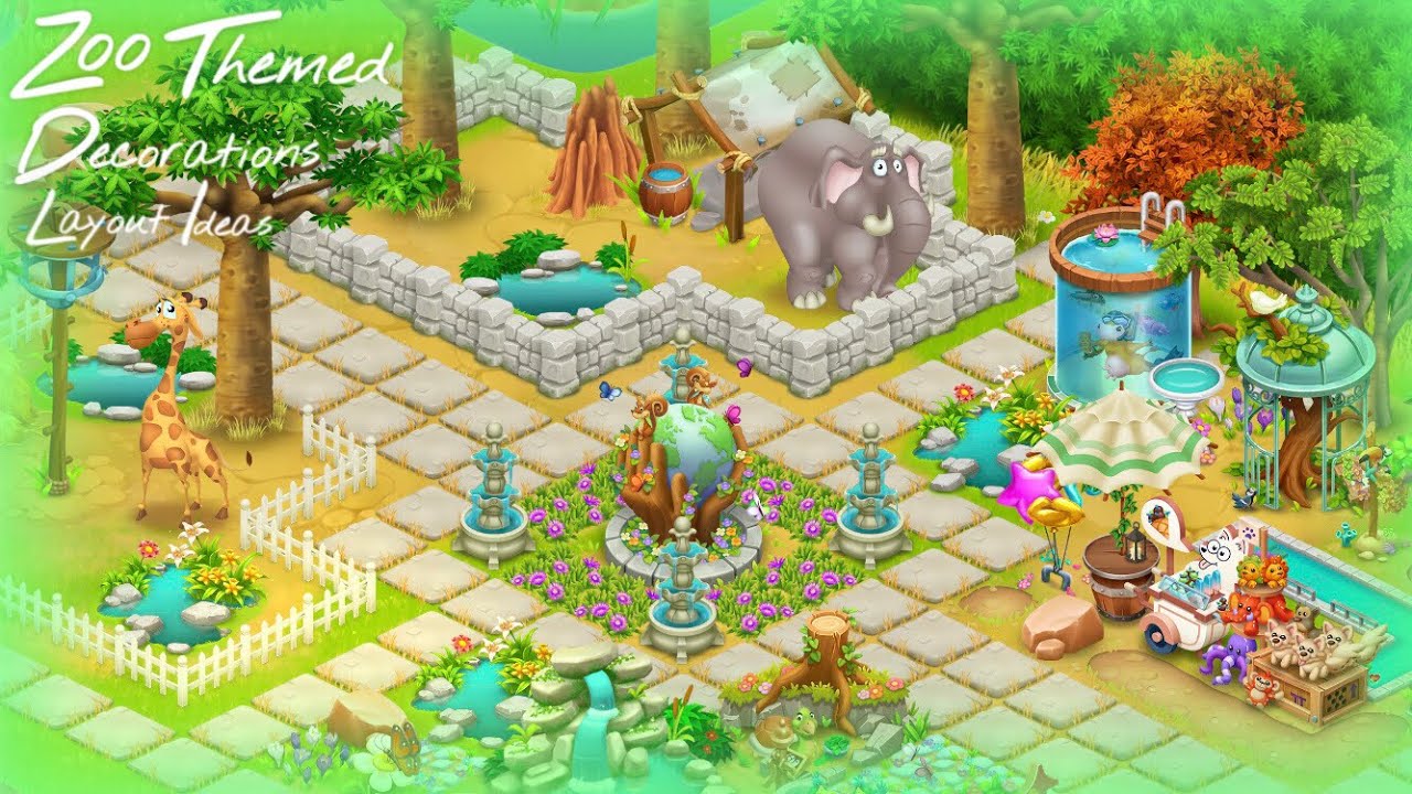 Zoo themed decorations ideas in hayday #hayday 