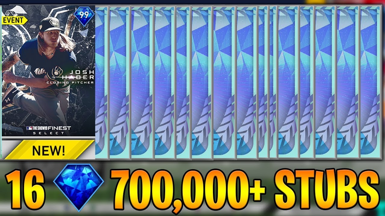 16 DIAMONDS IN 1 PACK OPENING! WE MADE OVER 700,000 STUBS! MLB The Show 19 Diamond Dynasty