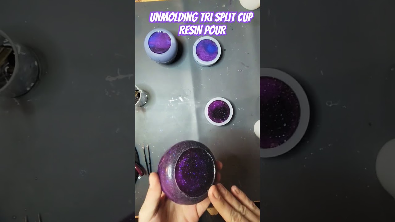 Unmolding tri split cup resin pour in jar molds