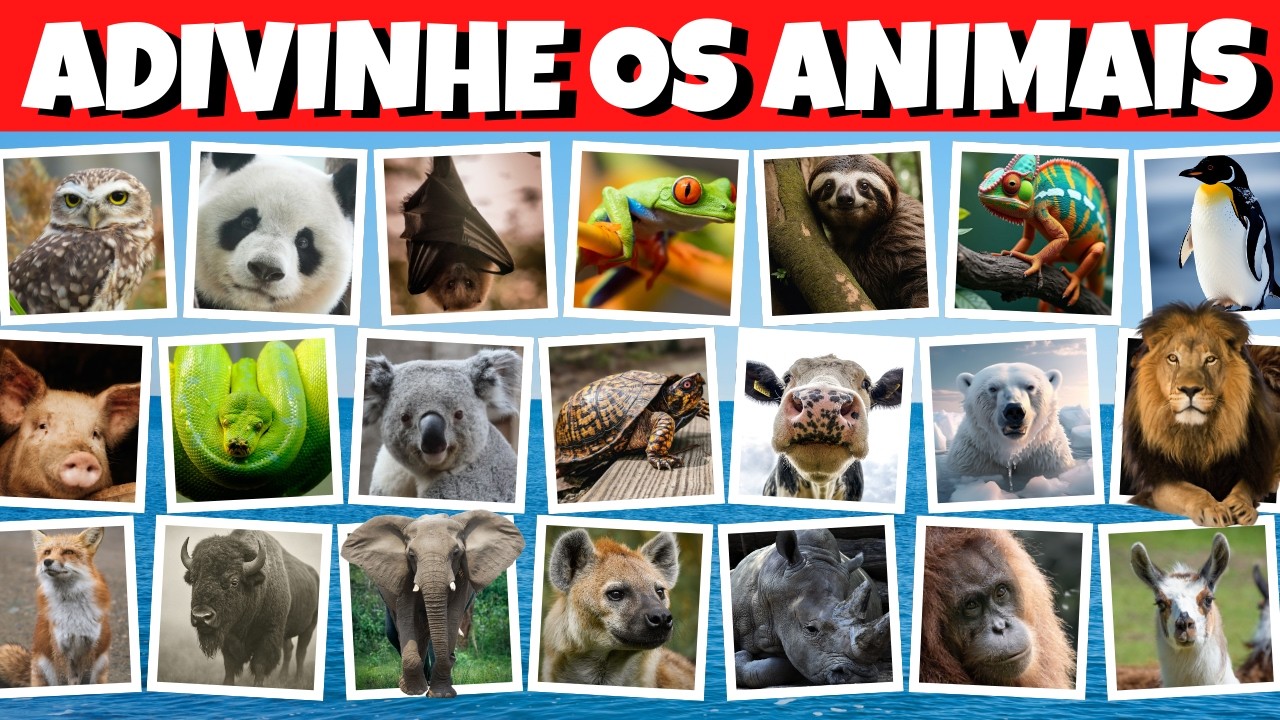 ADIVINHE O NOME DE 50 ANIMAIS 🐶🐯🦜 Quiz de Animais