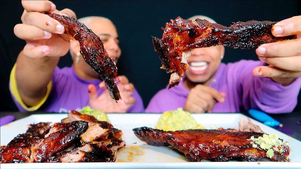 BBQ PORK RIBS MUKBANG 🍖🤤😝