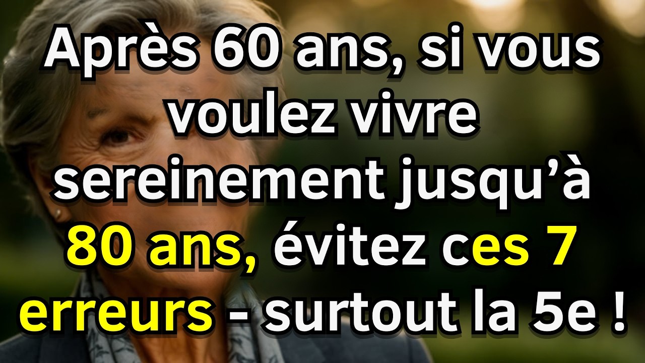 Apr&egrave;s 60 ans : &eacute;vitez ces 7 erreurs pour vivre heureux et serein jusqu&rsquo;&agrave; 80 ans