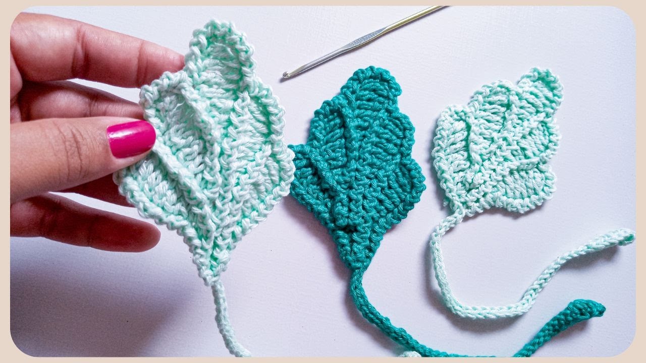 FOLHA DE CROCHÊ - FOLHA DE FIGUEIRA #crochet #passoapassodecroche #folhadecroche