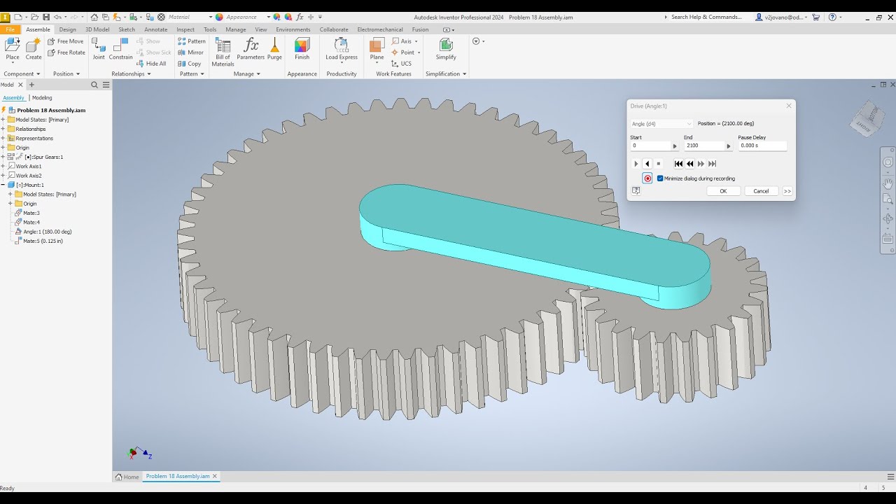 ENGT 230 Problem 18 How to design spur gears in Autodesk Inventor
