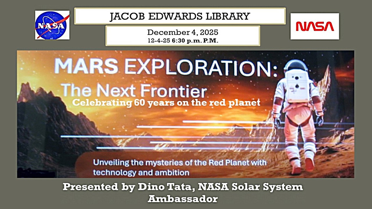 Mars Exploration:  The Next Frontier  -  Thursday,  December 4, 2025