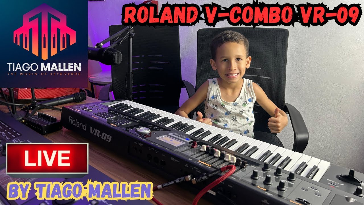 LIVE  ROLAND  V-COMBO VR-09 COM TIAGO MALLEN  (UM NORD PRETO? ) #tecladogospel  #teclado