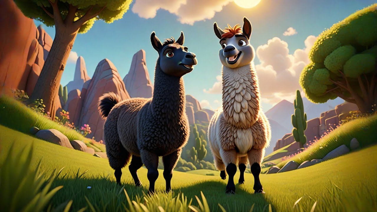 Five Laughing Llamas Climb the Hill | Animal Adventure Song for Kids | Fun Counting Rhyme