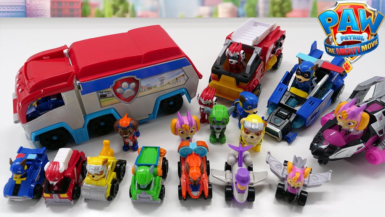 Распаковка ВСЕХ фигурок из фильма «Щенячий патруль: Могучий» | Chase Mighty Transformer Cruiser &...