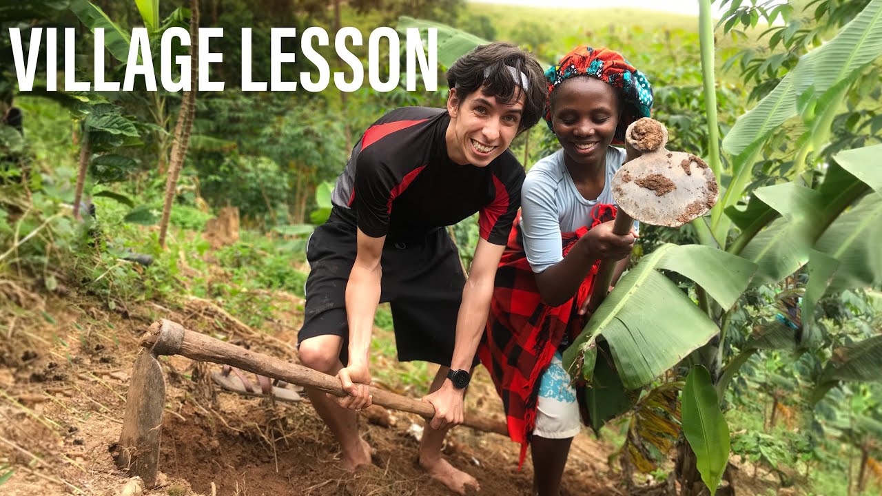 WHITE BOYFRIEND LEARNS HOW TO DIG IN AFRICAN VILLAGE **Shocks everyone**