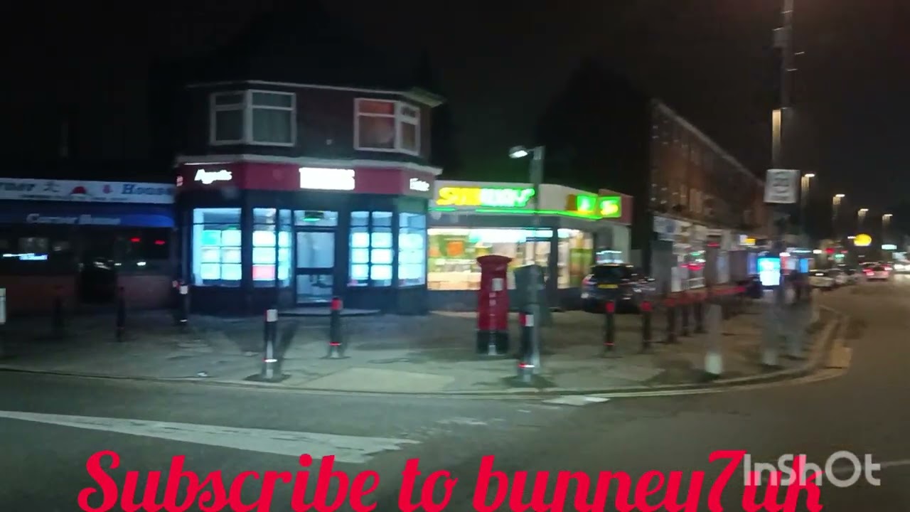 Night driving video in Luton UK 