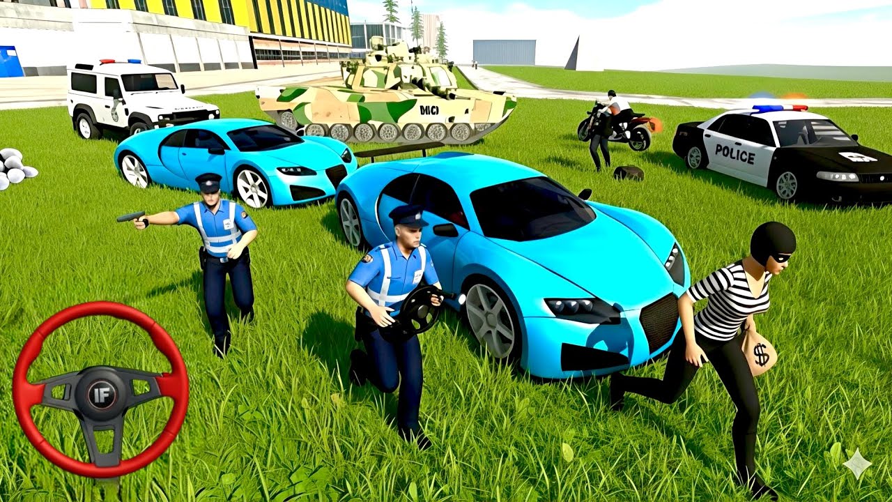 😱Chor ki Bhaag🏃-Daud!Police 🚓 Tank lekeaayi!Kya 🌋Chor pakda jayega in 3d game🌟 video #car  #gaming 