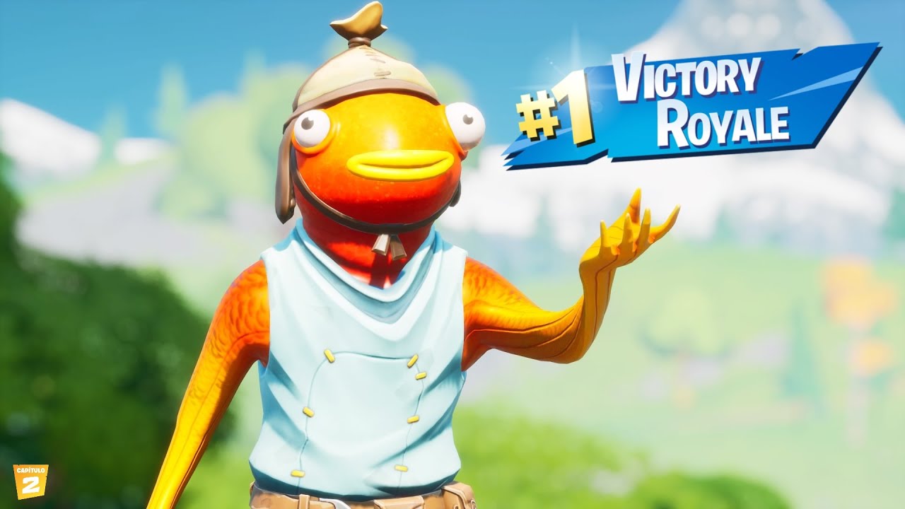 Victoria con la skin PALITO DE PESCADO Fortnite 2