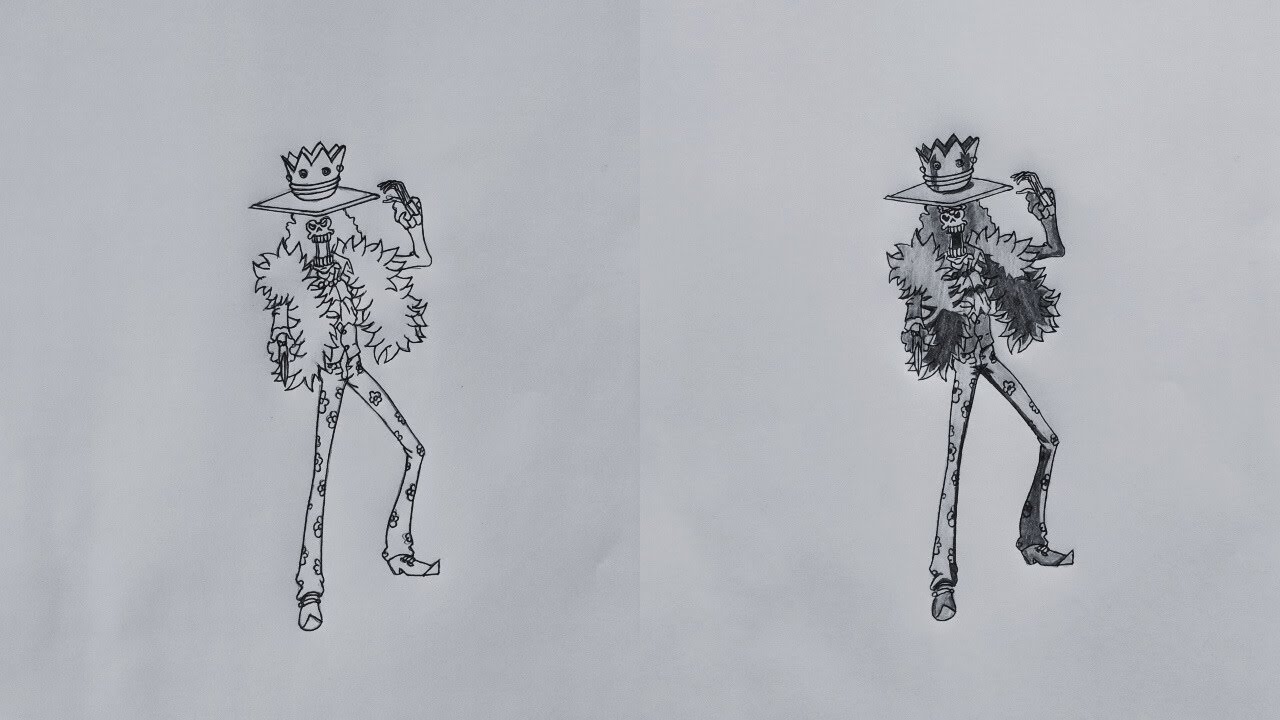 How to Draw Brook from One Piece | Step-by-Step Anime Skeleton Tutorial