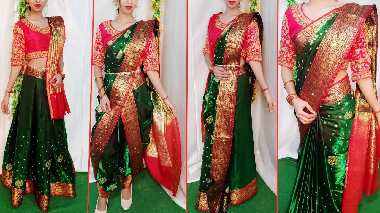 SILK SAREE DRAPING IN FOUR TRADITIONAL BRIDAL STYLES|BRIDAL SAREE DRAPING|WEDDING SERIES-PART 7
