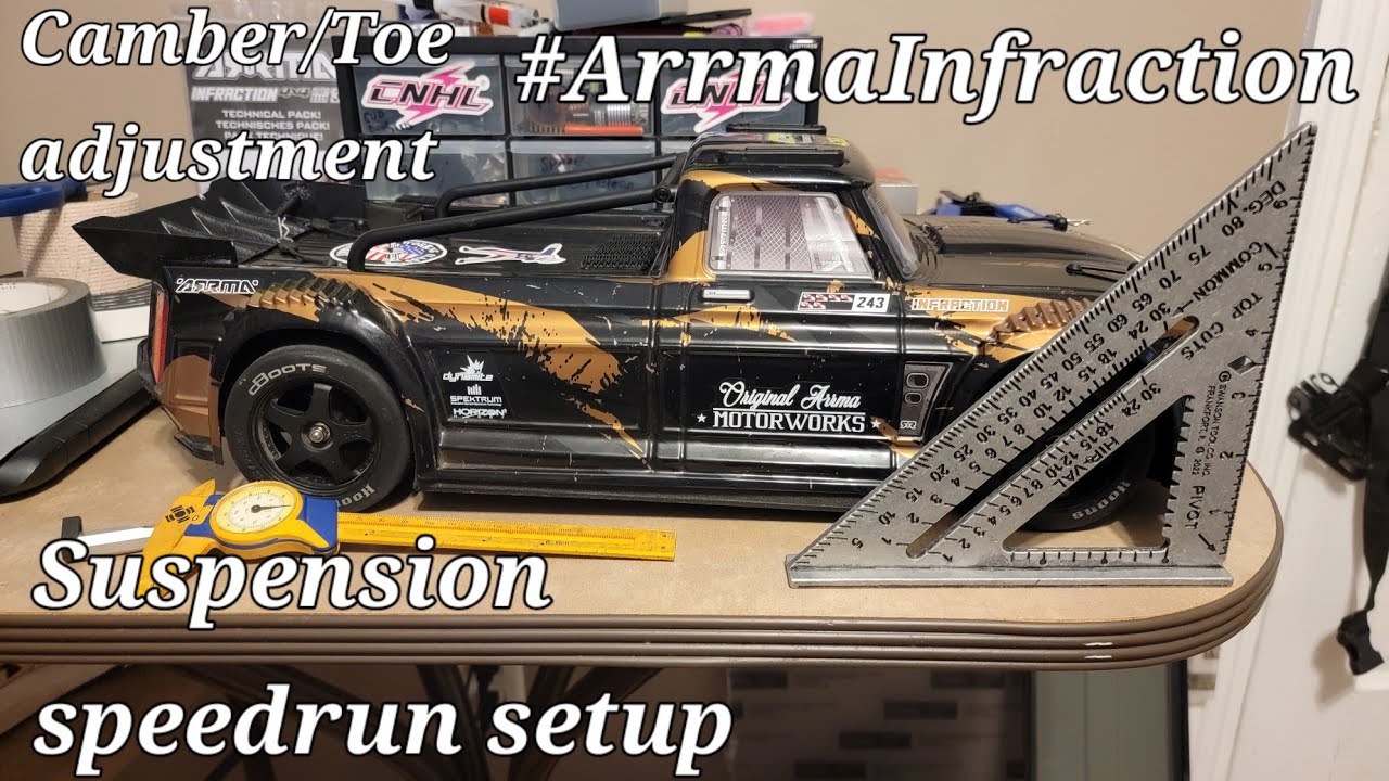 Arrma Infraction camber/Toe setting for speed runs | applies to all RC vehicles.