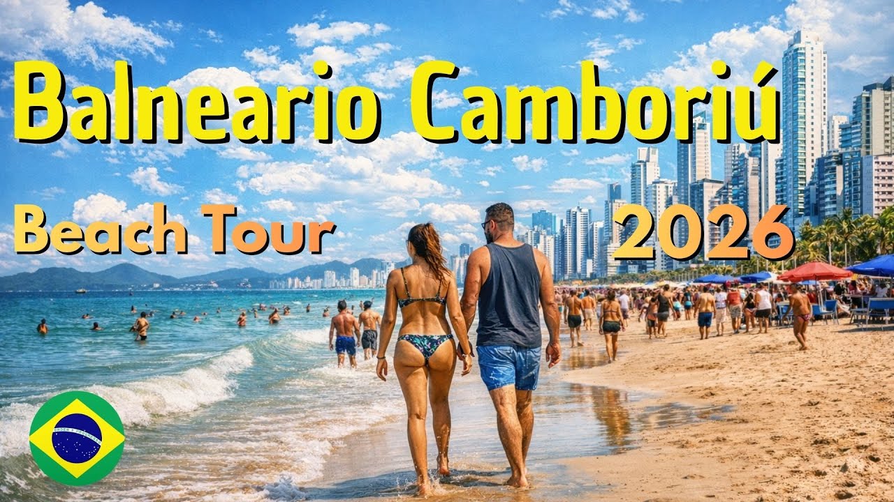 🏖️ Así es CAMINAR hoy por la PLAYA de BALNEARIO CAMBORIÚ… ¡WOW! 🤩