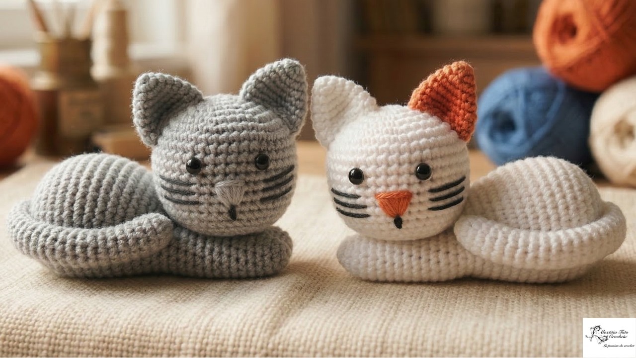 Tuto chat couché au crochet