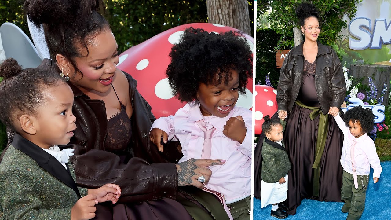 Rihanna & Kids Riot Rose & RZA ALL SMILES At ‘Smurfs’ Premiere