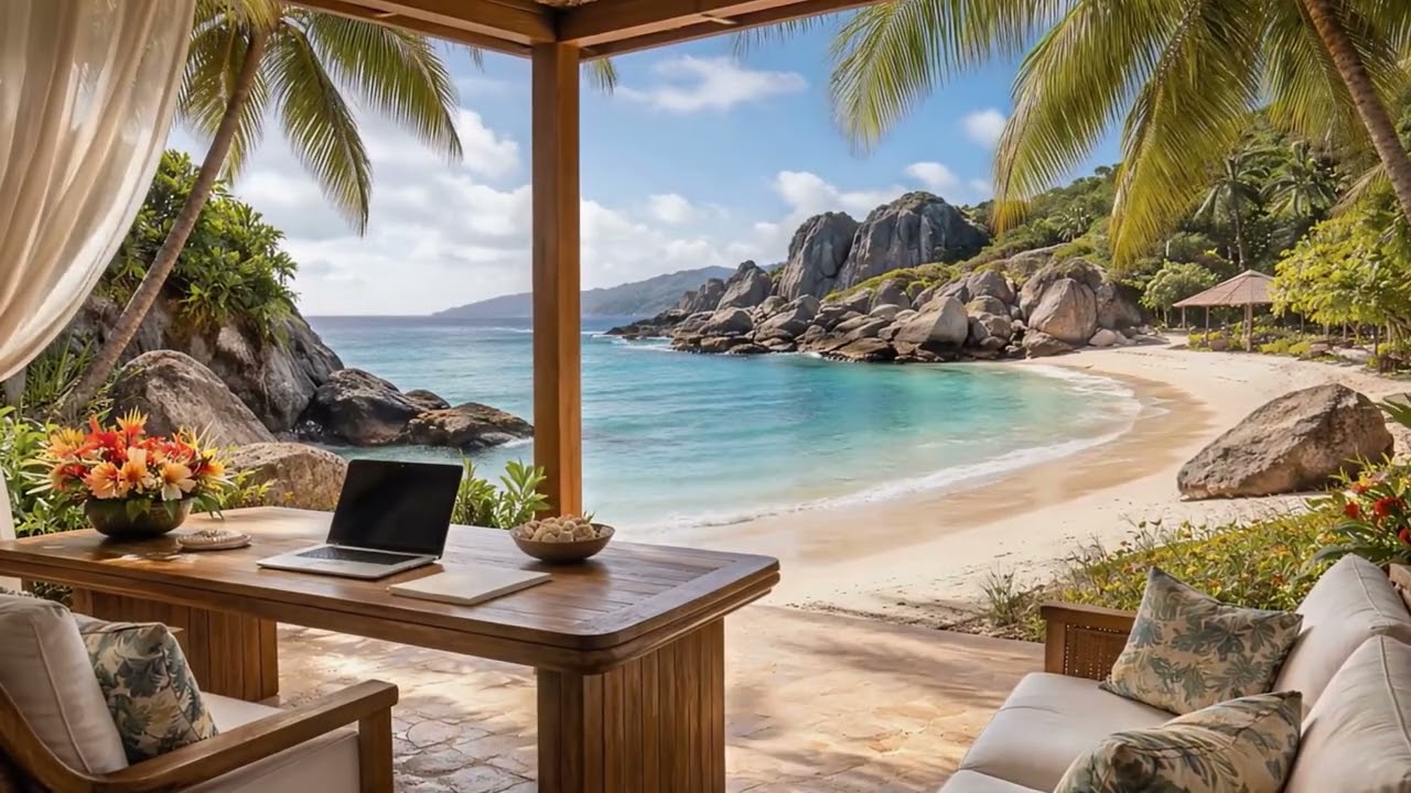 4 Hours Bossa Nova Beach Vibes 🌴  Relaxing Music to Study, Work & Chill by the Ocean