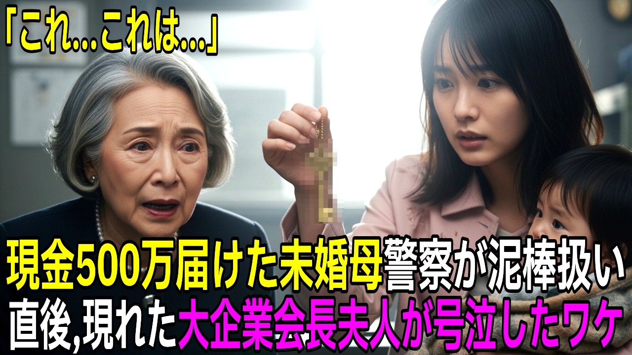 無一文の未婚の母が拾った500万円の現金封筒を警察に届けた結果…現れた大企業会長夫人がその場で泣き崩れた理由【感動する話】