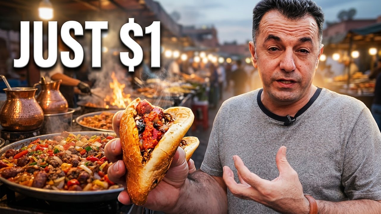 $1 Sandwich in Marrakesh, Cheap Moroccan Street Food!